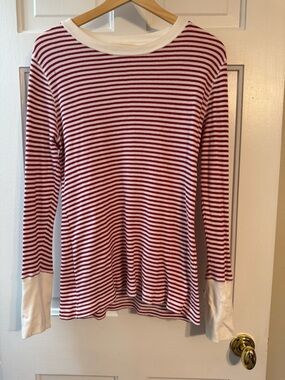 Sundance Red & White Striped Long-Sleeve Thermal Tee